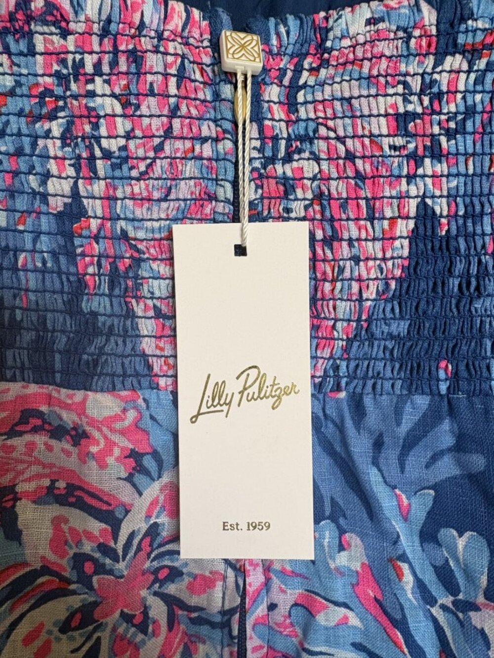 Lilly Pulitzer NWT Jorgian Linen Midi Dress For the Fans Size 12 - Picture 3 of 7